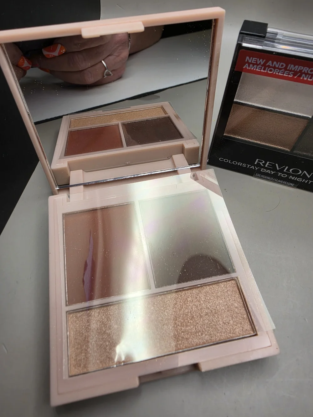 Eyeshadow Trio - Warm Brown, Beige & Shimmer Gold
